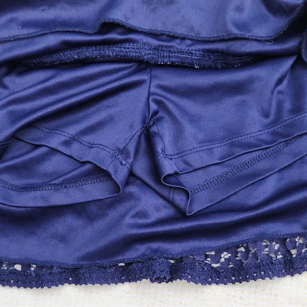 Justice Girls Blue Lace Floral Ruffle Skort Shorts Size 14 Pull On Elastic